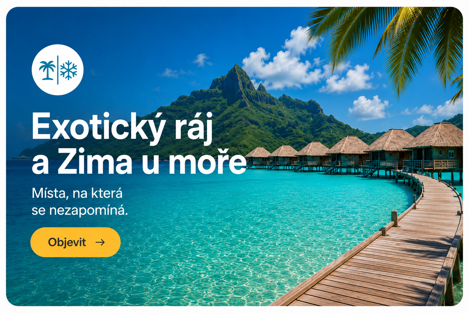 Exotická dovolená na tropické pláži u moře