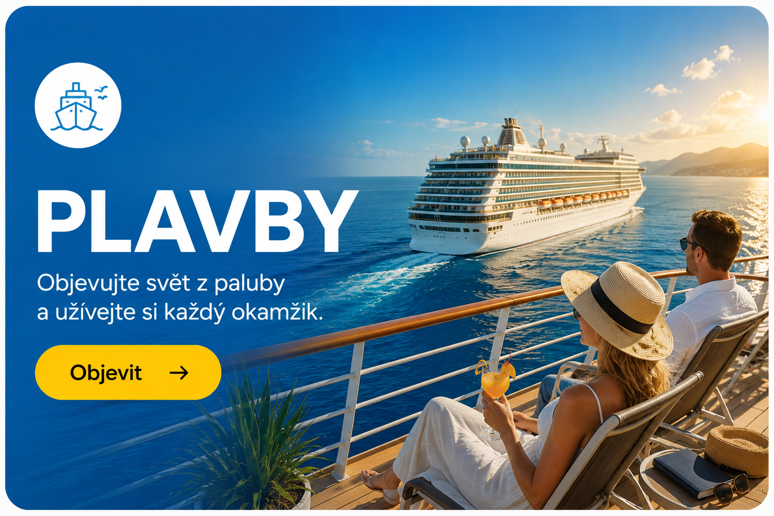 Luxusní výletní loď na plavbě po Středozemním moři
